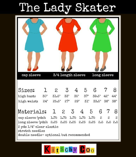 The Lady Skater sewing pattern (for teens and women)- PDF