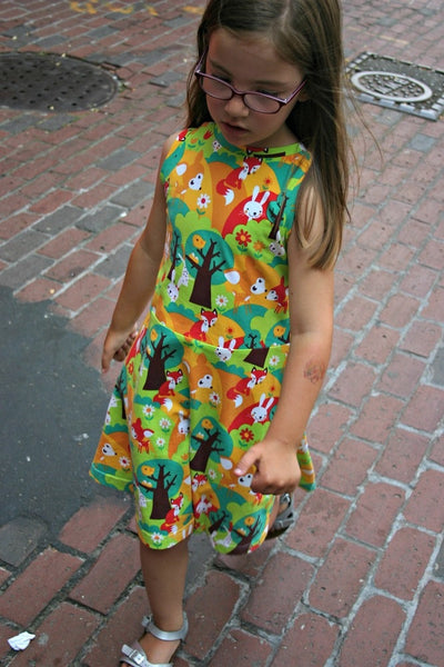 Little Girls' Skater Dress sewing pattern -18m/2T, 3T/4T, 5Y/6Y, 7Y/8Y - PDF